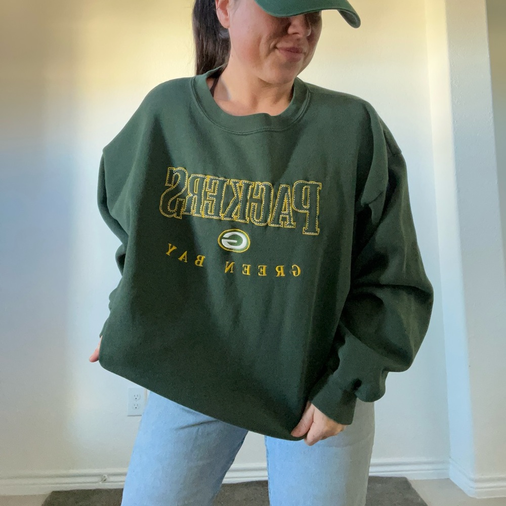 Vintage Green Bay Packers Embroidered Crewneck